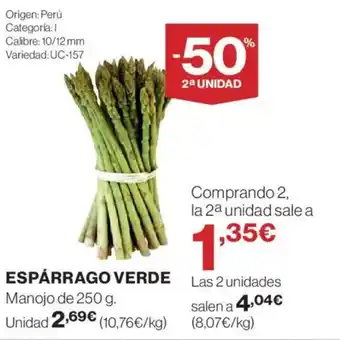 Hipercor Espárrago verde oferta