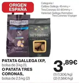 Hipercor Patata gallega ixp, o patata tres coronas, oferta
