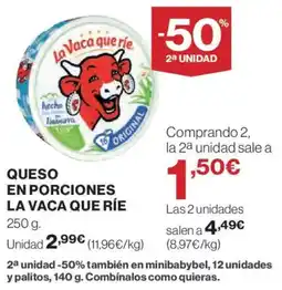 Hipercor LA VACA QUE RIE Queso en porciones oferta