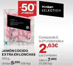 Hipercor Jamón cocido extra en lonchas oferta