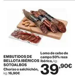 Hipercor Embutidos de bellota ibéricos sotoalbos oferta
