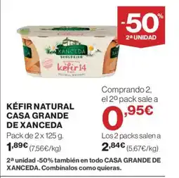 Hipercor Kéfir natural casa grande de xanceda oferta