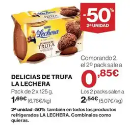Hipercor NESTLE La lechera delicias de trufa oferta