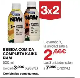 Hipercor KAIKU Ñam bebida comida completa oferta