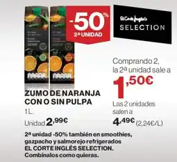 Hipercor Zumo de naranja cono sin pulpa oferta