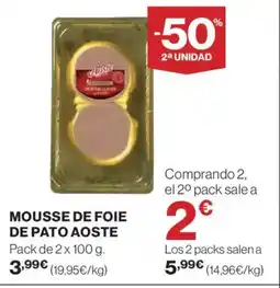Hipercor AOSTE Mousse de foie de pato oferta
