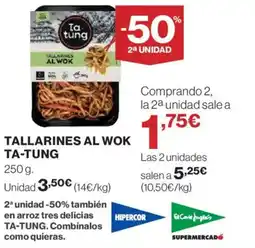Hipercor TA-TUNG Tallarines al wok oferta
