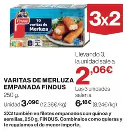 Hipercor FINDUS Varitas de merluza empanada oferta