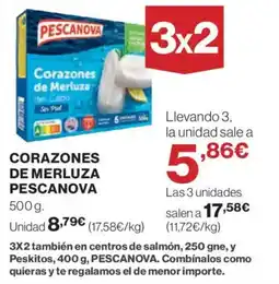 Hipercor PESCANOVA Corazones de merluza oferta