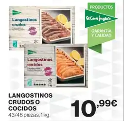 Hipercor Langostinos crudos o cocidos oferta