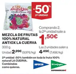 Hipercor LA CUERVA Mezcla de frutas 100% natural antiox oferta