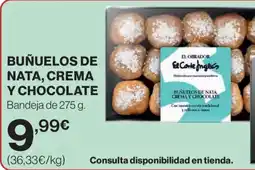Hipercor Buñuelos de nata crema y chocolate oferta
