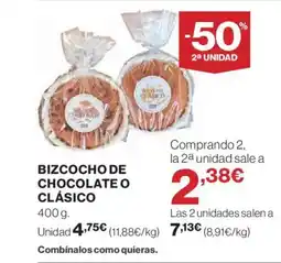 Hipercor Bizcocho de chocolate o clásico oferta