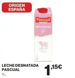 Hipercor PASCUAL Leche desnatada oferta