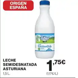 Hipercor ASTURIANA Leche semidesnatada oferta