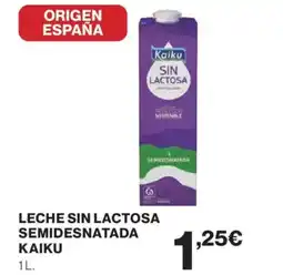 Hipercor KAIKU Leche sin lactosa semidesnatada oferta