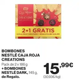 Hipercor Bombones nestlé caja roja + bombones nestlé dark oferta
