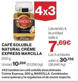 Hipercor MARCILLA soluble natural créme express oferta
