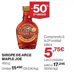 Hipercor MAPLE JOE Sirope de arce oferta