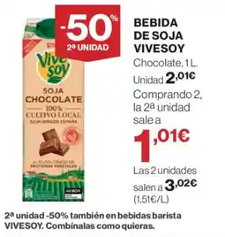 Hipercor VIVESOY Bebida de soja oferta