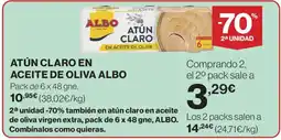 Hipercor ALBO Atún claro en aceite de oliva oferta