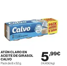 Hipercor CALVO Atún claro en aceite de girasol oferta