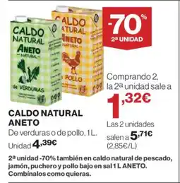 Hipercor ΑΝΕΤΟ Caldo natural oferta