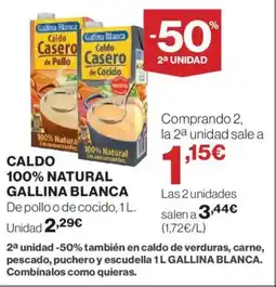 Hipercor GALLINA BLANCA Caldo 100% natural oferta