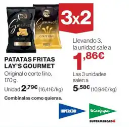 Hipercor LAY'S GOURMET Patatas fritas oferta