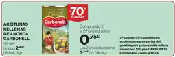 Hipercor CARBONELL Aceitunas rellenas de anchoa oferta
