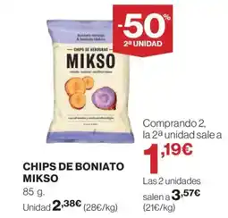 Hipercor MIKSO Chips de boniato oferta
