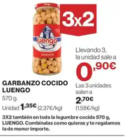 Hipercor LUENGO Garbanzo cocido oferta