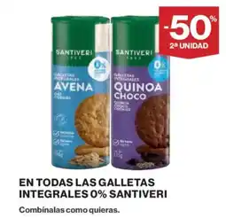 Hipercor SANTIVERI En todas las galletas integrales 0% oferta