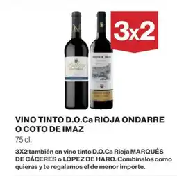 Hipercor Vino tinto d.o.ca rioja ondarre o coto de imaz oferta