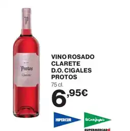 Hipercor Vino rosado clarete d.o. cigales protos oferta