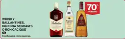 Hipercor Whisky ballantines, ginebra segram's o ron cacique oferta