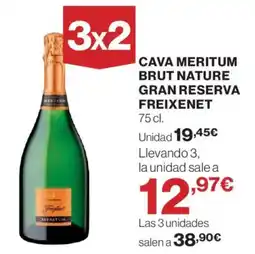 Hipercor FREIXENET Cava meritum brut nature gran reserva oferta