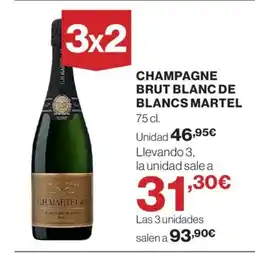 Hipercor Champagne brut blanc de blancs martel oferta