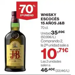 Hipercor J&B Whisky escocés 15 años oferta