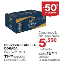 Hipercor EL ÁGUILA Cerveza dorada oferta