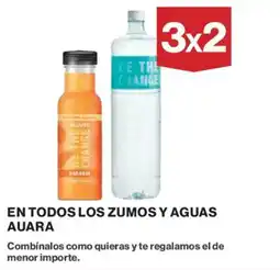 Hipercor En todos los zumos y aguas auara oferta