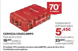 Hipercor CRUZCAMPO Cerveza oferta
