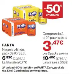 Hipercor FANTA Naranja o limón oferta