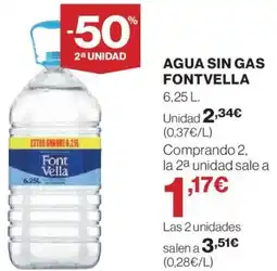 Hipercor FONTVELLA Agua sin gas oferta