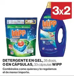 Hipercor WIPP Detergente en gel o en cápsulas oferta