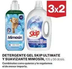Hipercor MIMOSÍN Detergente gel skip ultimate y suavizante oferta