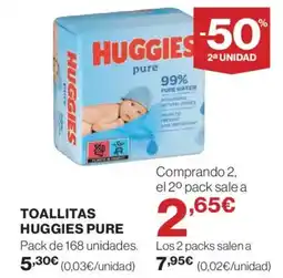 Hipercor HUGGIES PURE Toallitas oferta
