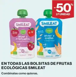 Hipercor SMILEAT En todas las bolsitas de frutas ecológicas oferta