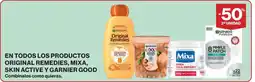 Hipercor En todos los productos original remedies, mixa, skin active y garnier good oferta