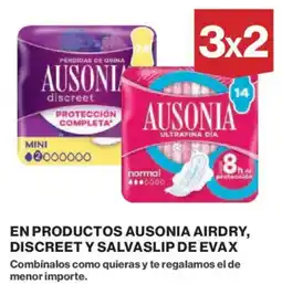 Hipercor En productos ausonia airdry, discreet y salvaslip de evax oferta